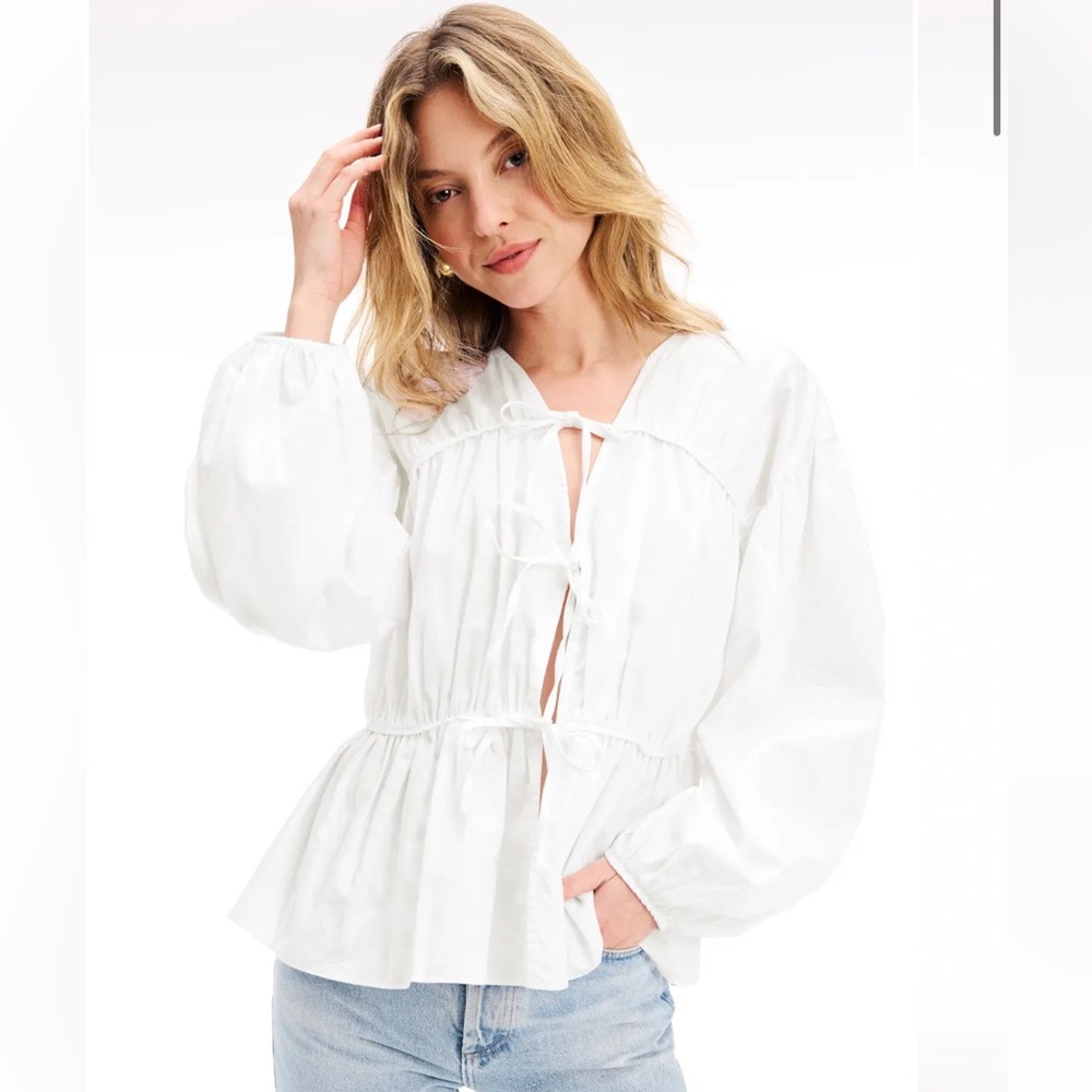 Modern citizen Hira Cotton Tie Front Blouse